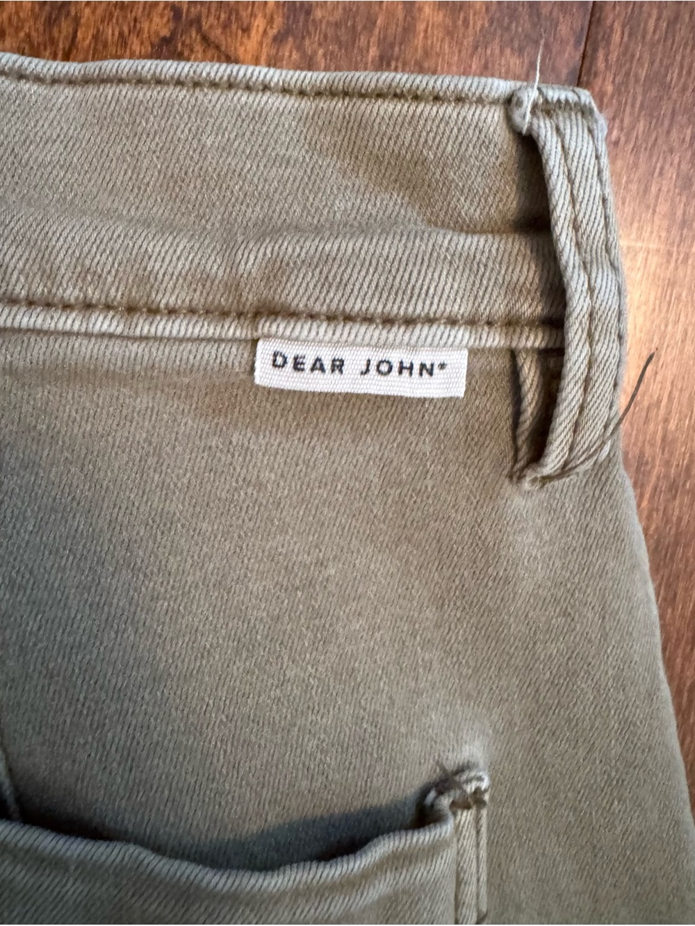 Dear John Olive Green High-Rise Barrel Leg Jeans Stretch Sz 27 Utility 26 Inseam - Picture 8 of 10